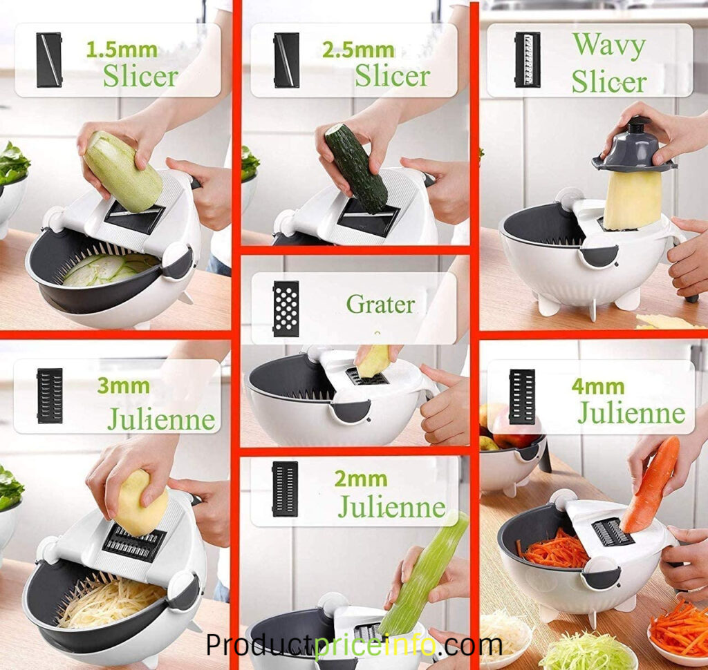 9 in 1 Multi Rotate Kitchen Vegetable Cutter